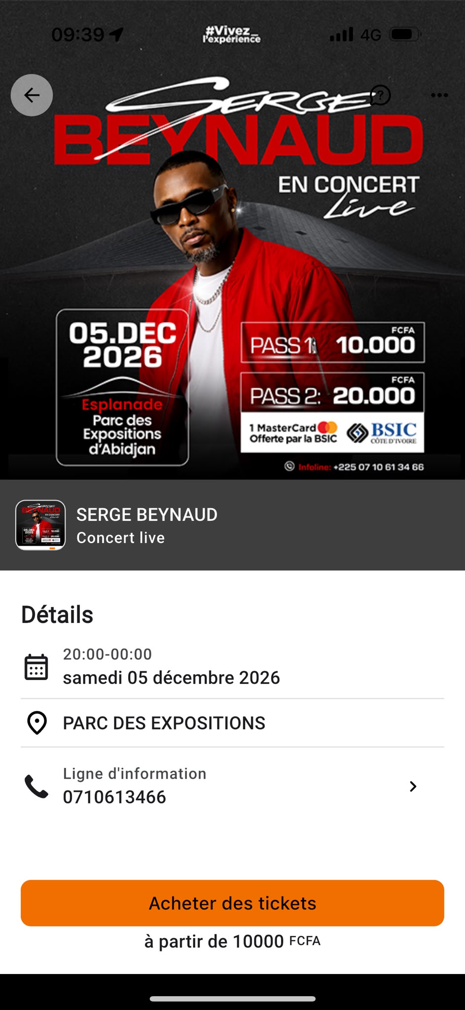 Billetterie de la Marketplace Max it sur smartphone : concerts, festivals et cinéma